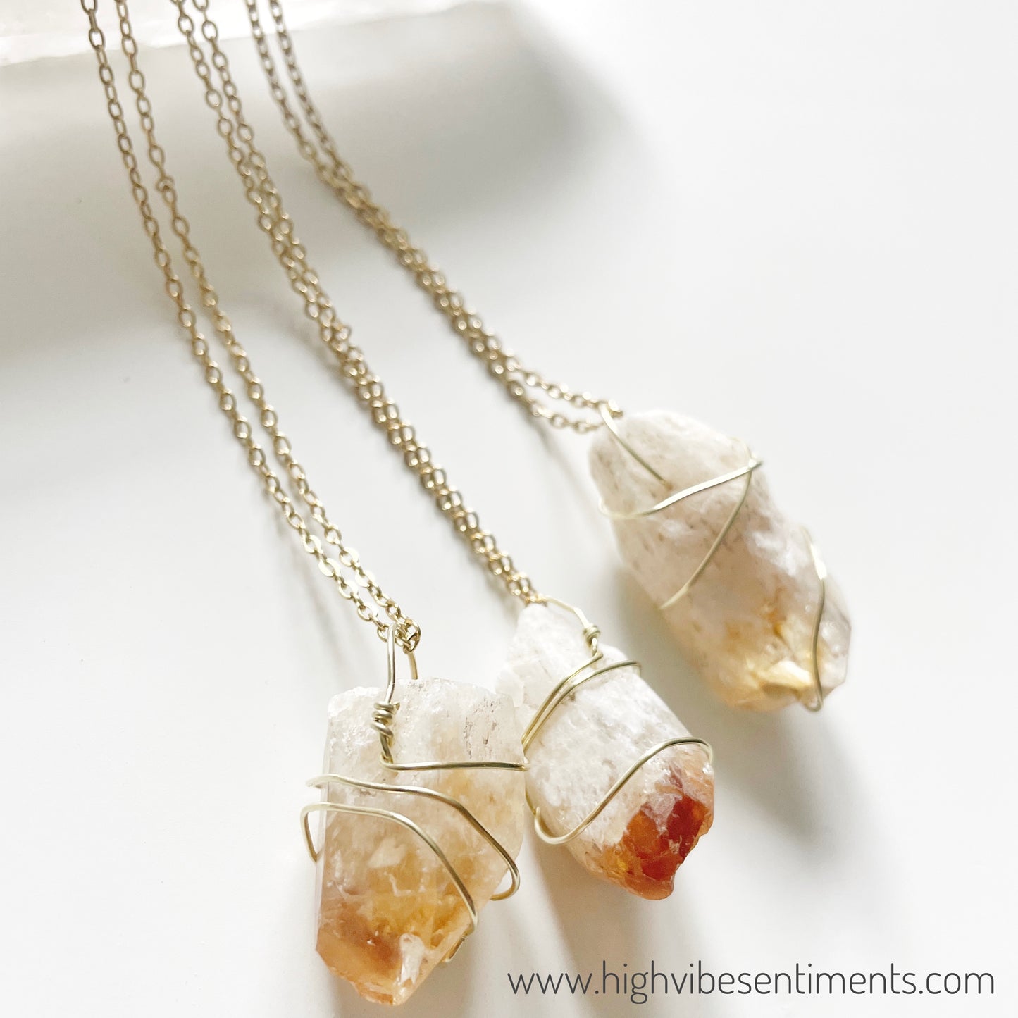 Wire Wrapped Crystal Necklace (options vary)