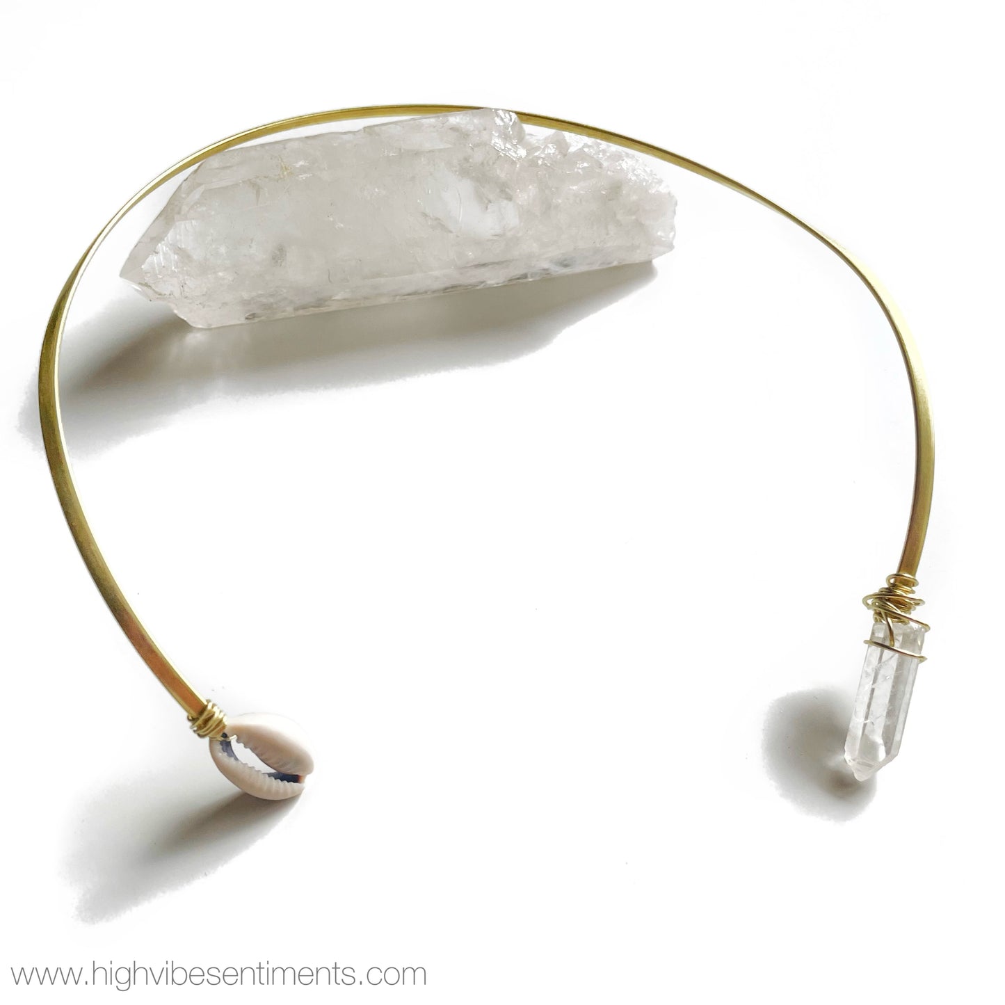 High Vibe Sentiments, Cowrie + Crystal Choker