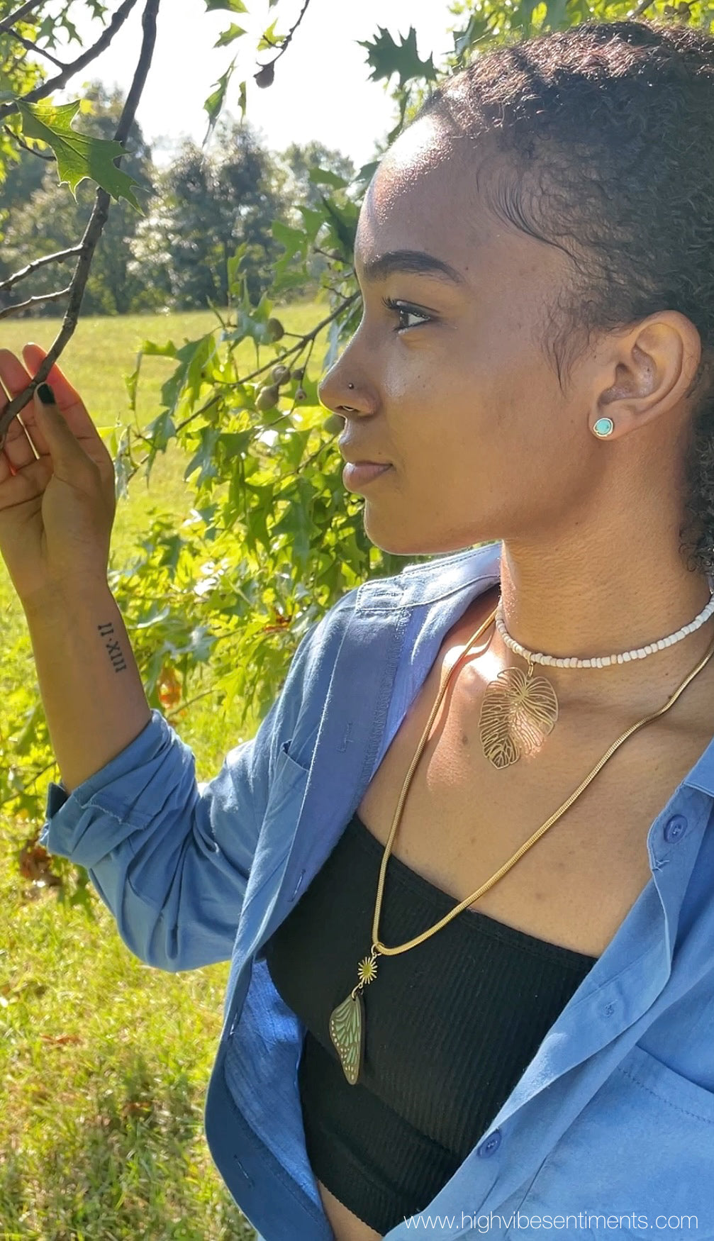 High Vibe Sentiments, Wooden Butter Necklace