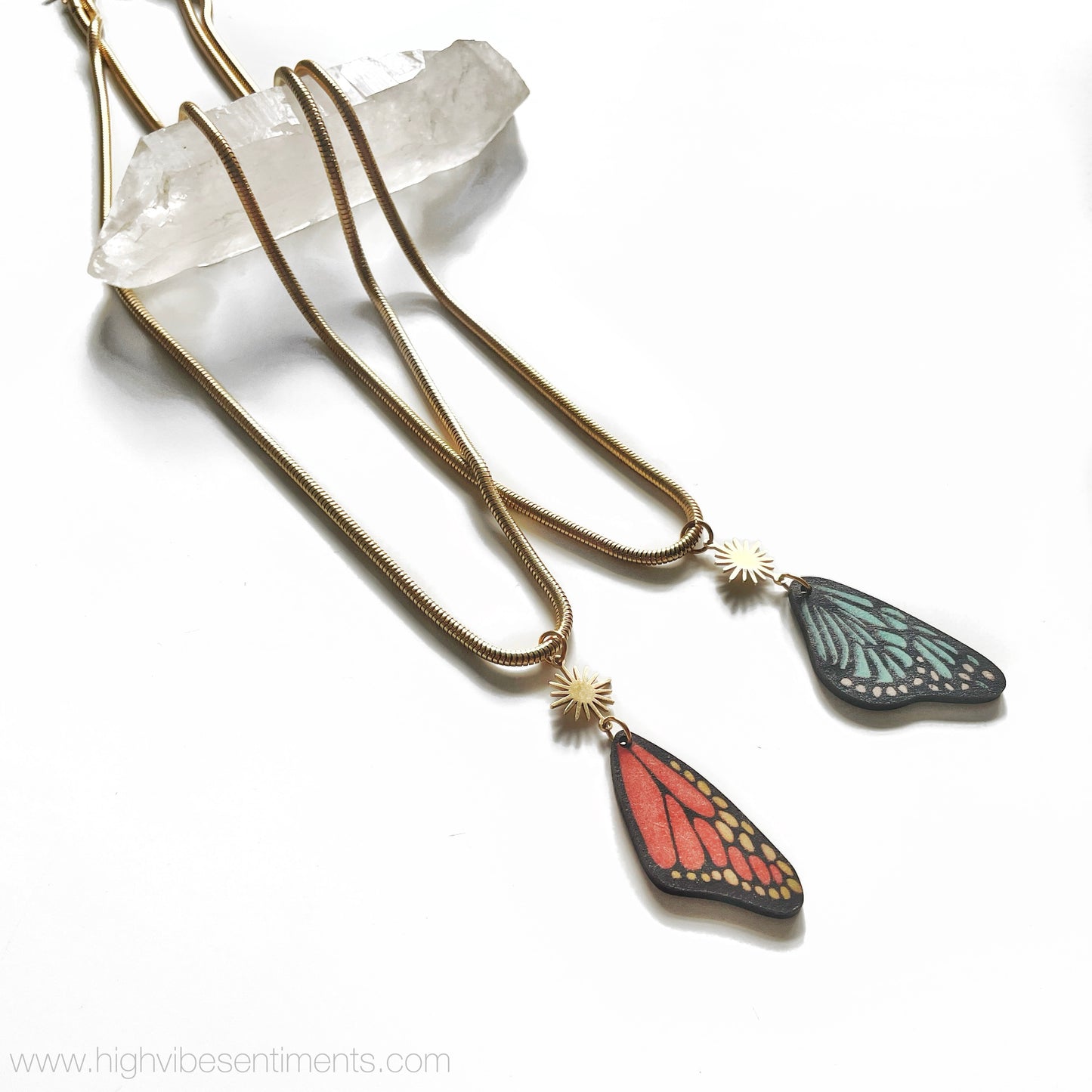 High Vibe Sentiments, Wooden Butter Necklace