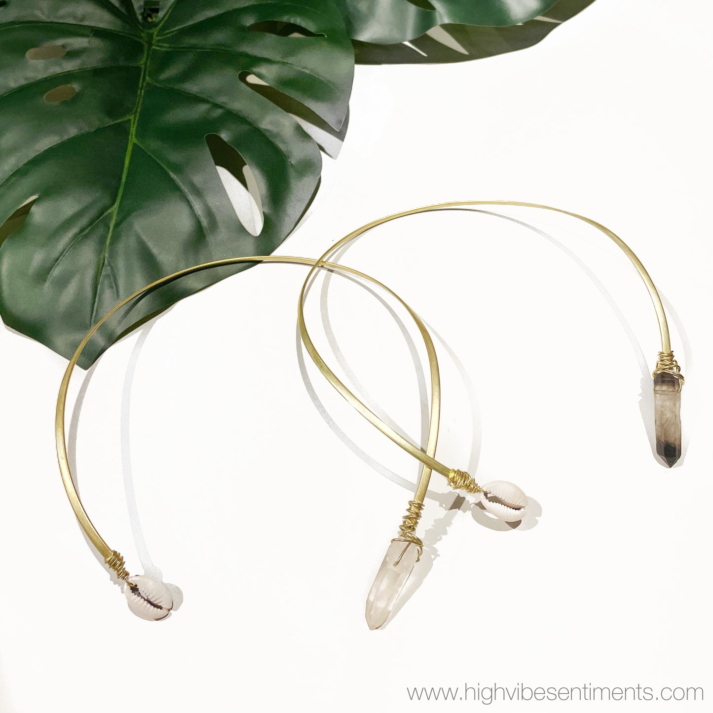 High Vibe Sentiments, Cowrie + Crystal Choker