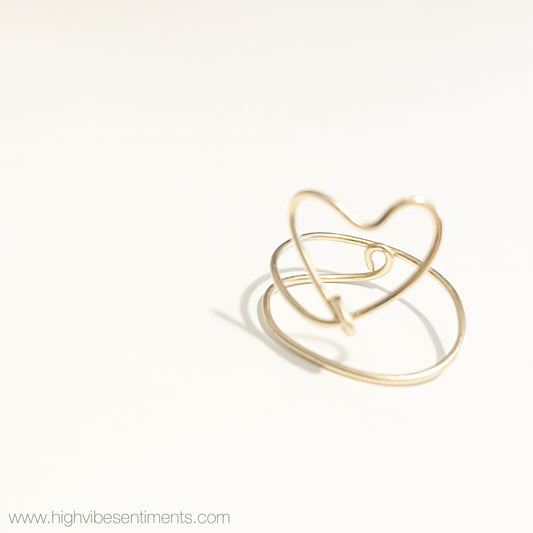 High Vibe Sentiments, Open Heart Wrap Ring