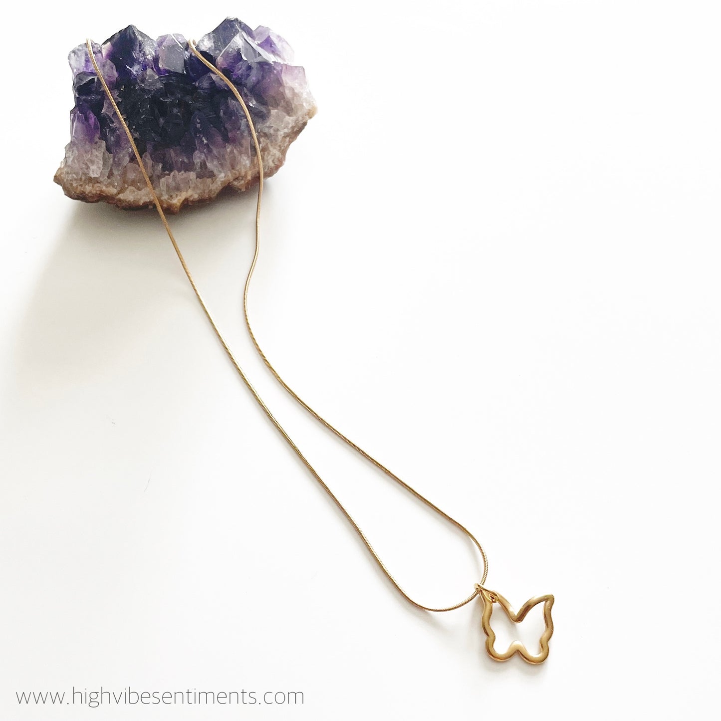 Sleek Hollow Butterfly Necklace