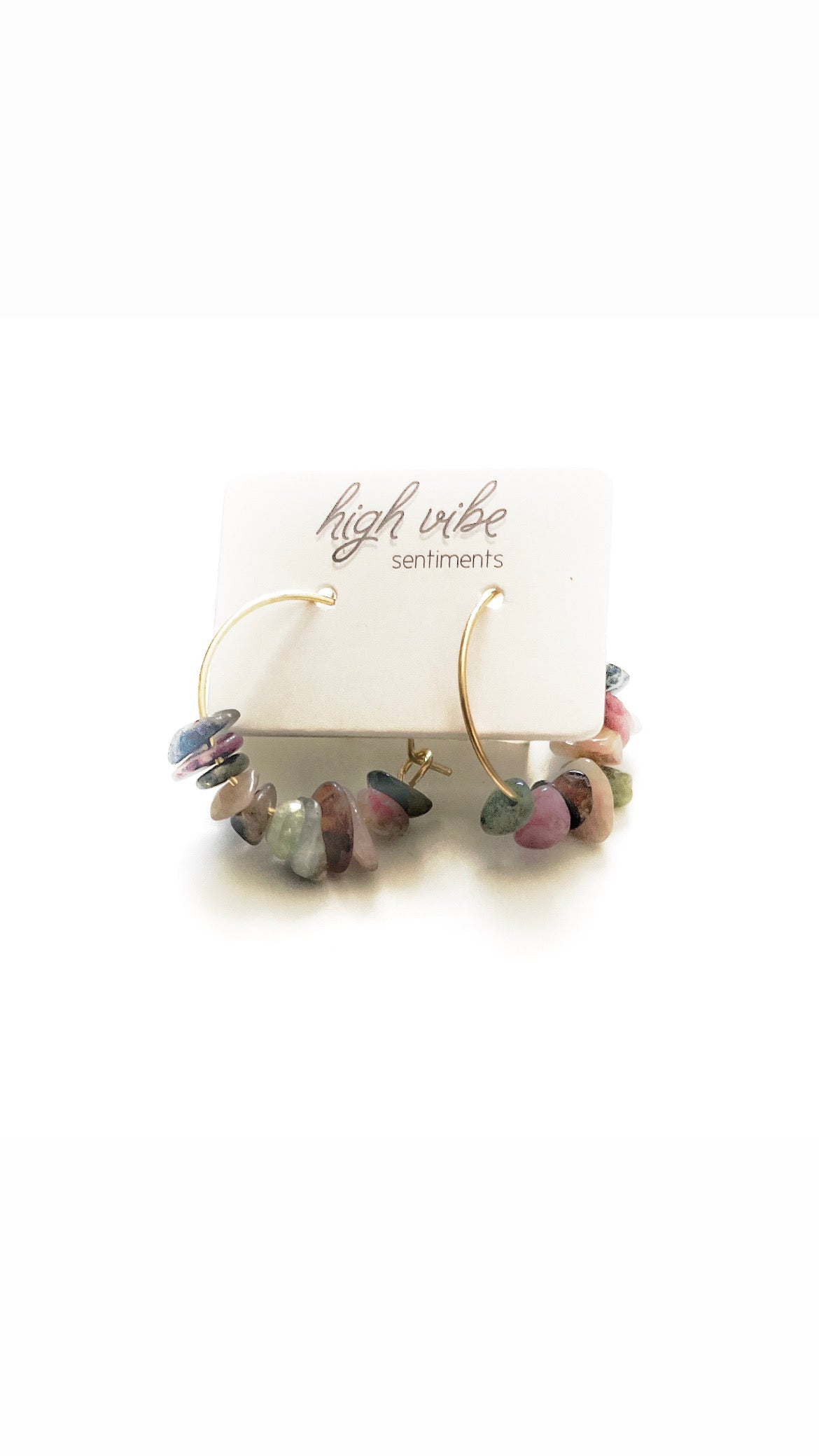 Mini Tourmaline Chip Hoops