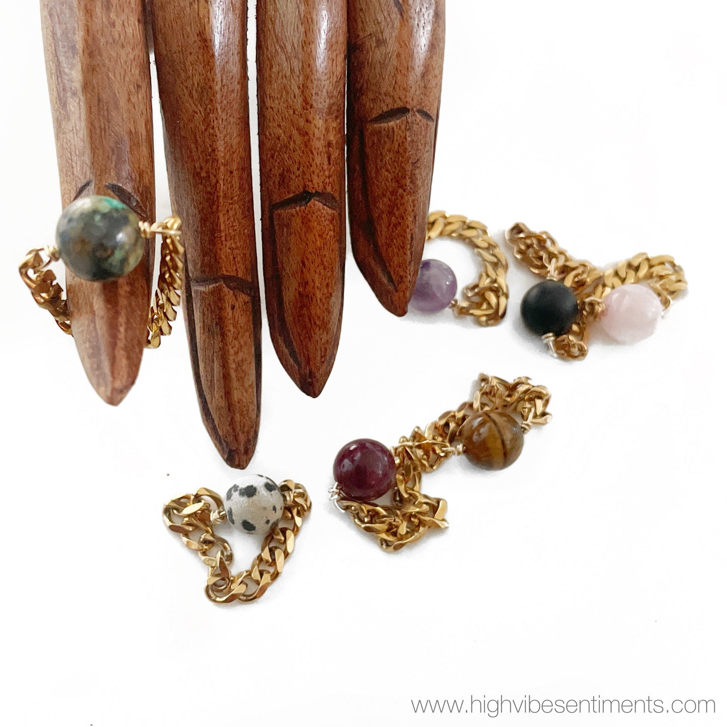 Cuban Link Gem Rings (options vary)