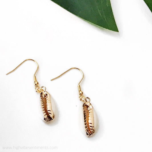 High Vibe Sentiments Cowrie Dangles