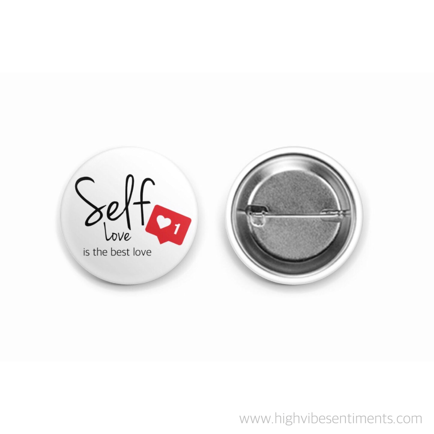 High Vibe Sentiments affirmation button badge