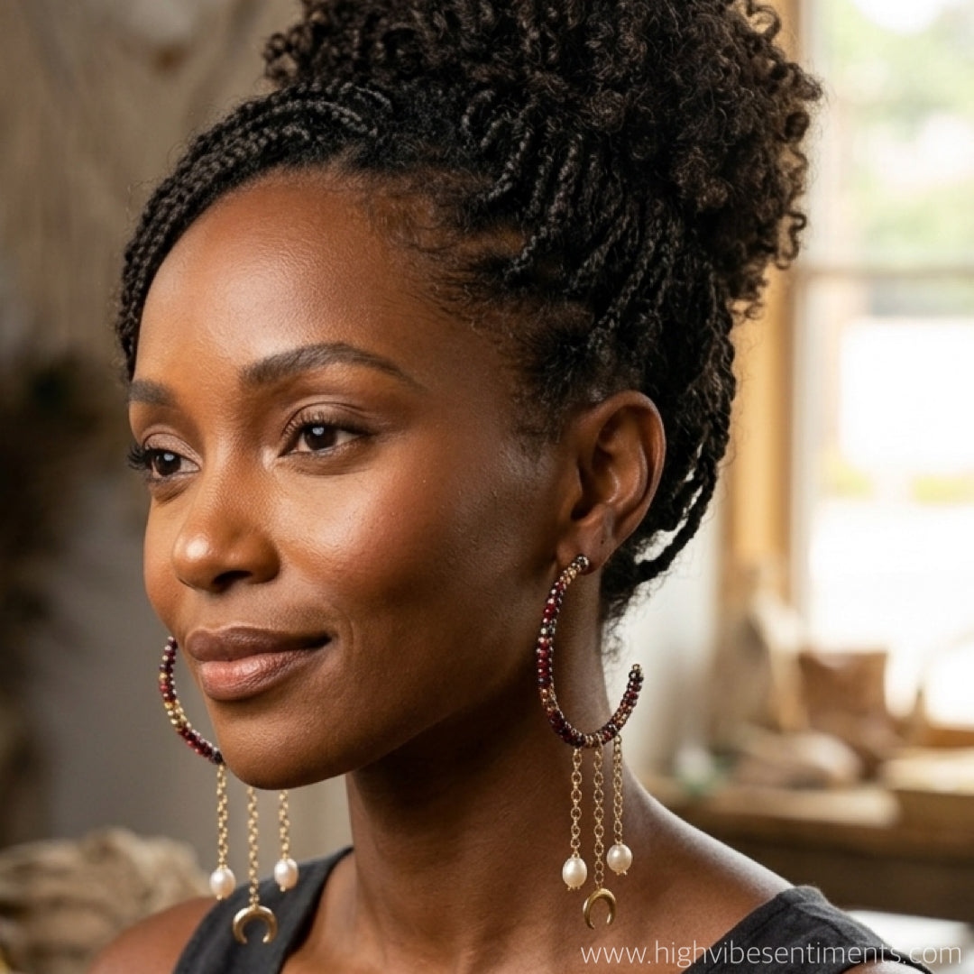 Beaded Celestial Hoops (Styles vary)