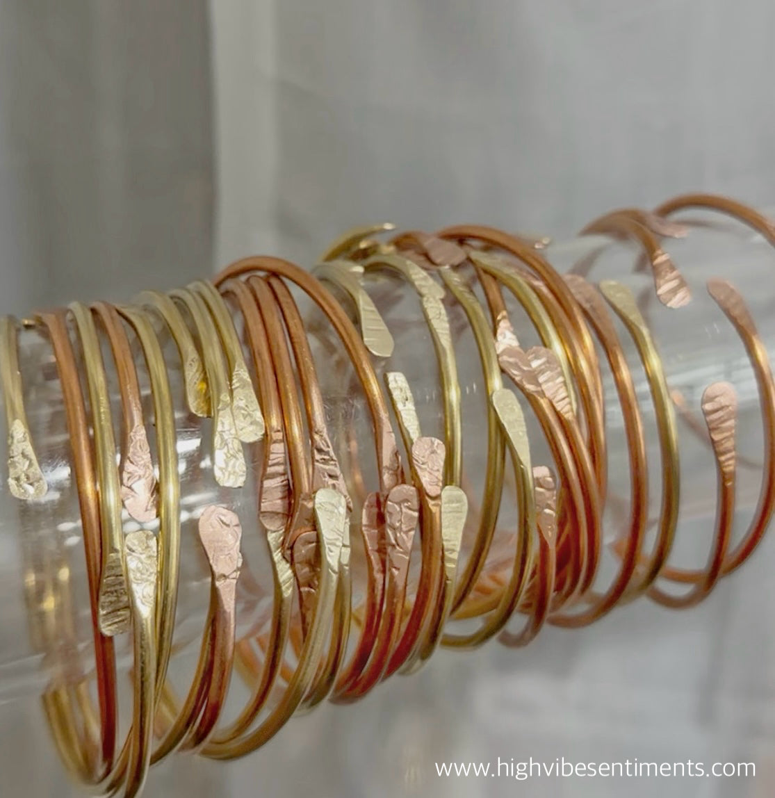 Copper + Brass Bangle (textured)