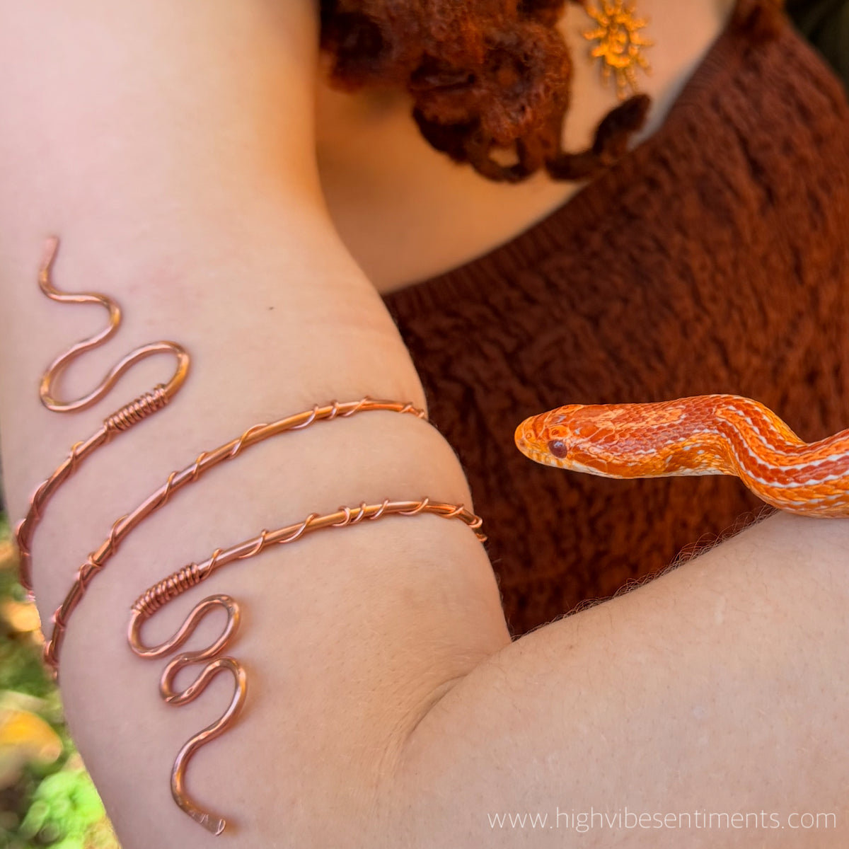 Wire Wrapped Snake Arm Cuff