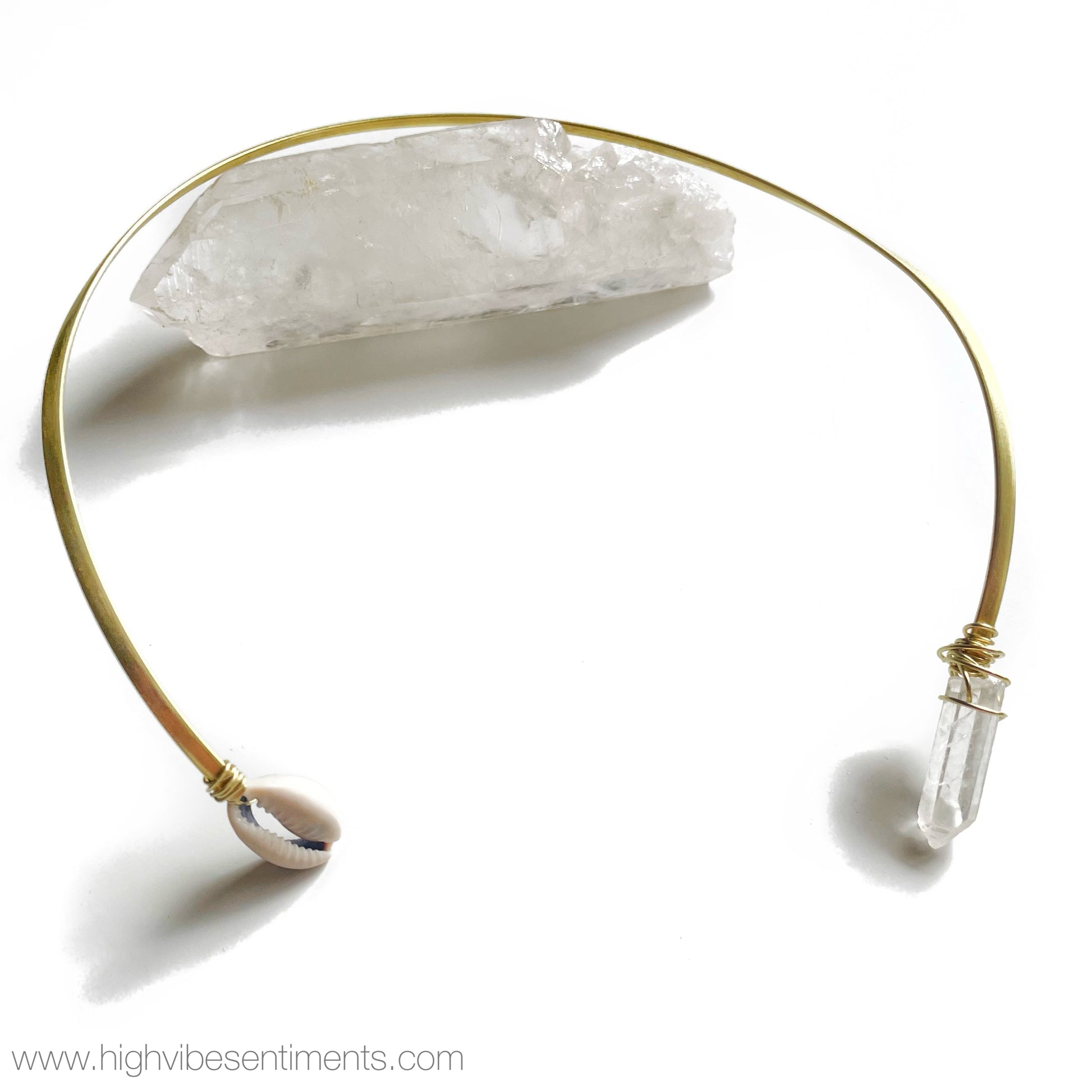 High Vibe Sentiments, Cowrie + Crystal Choker