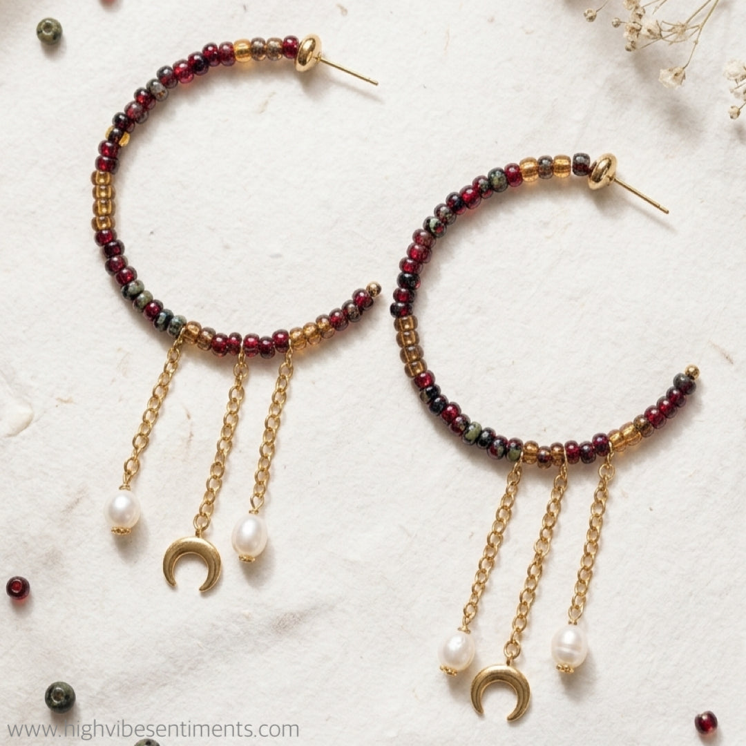 Beaded Celestial Hoops (Styles vary)