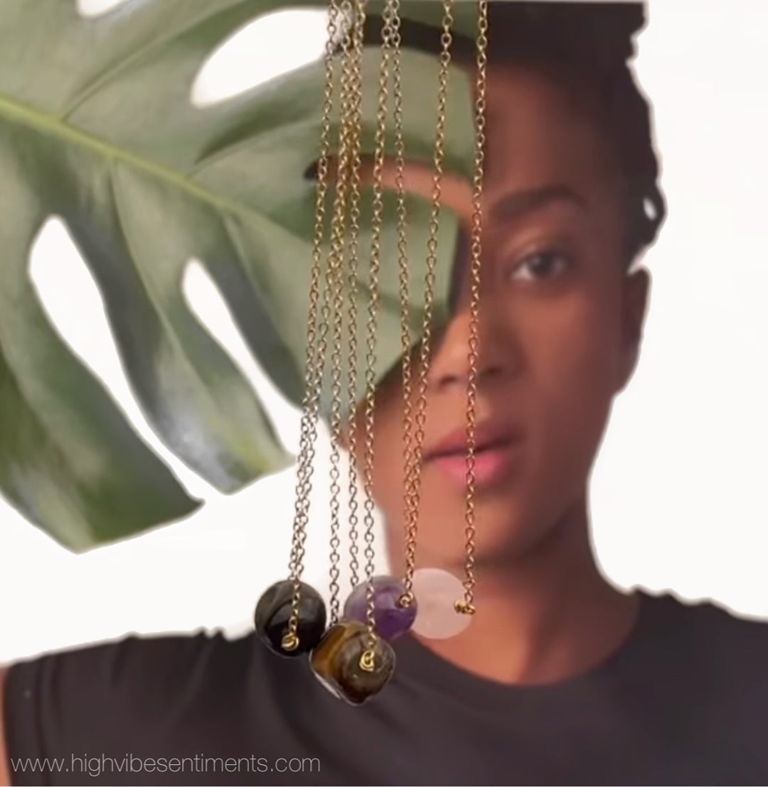 High Vibe Sentiments, Crystal Drop Necklace 