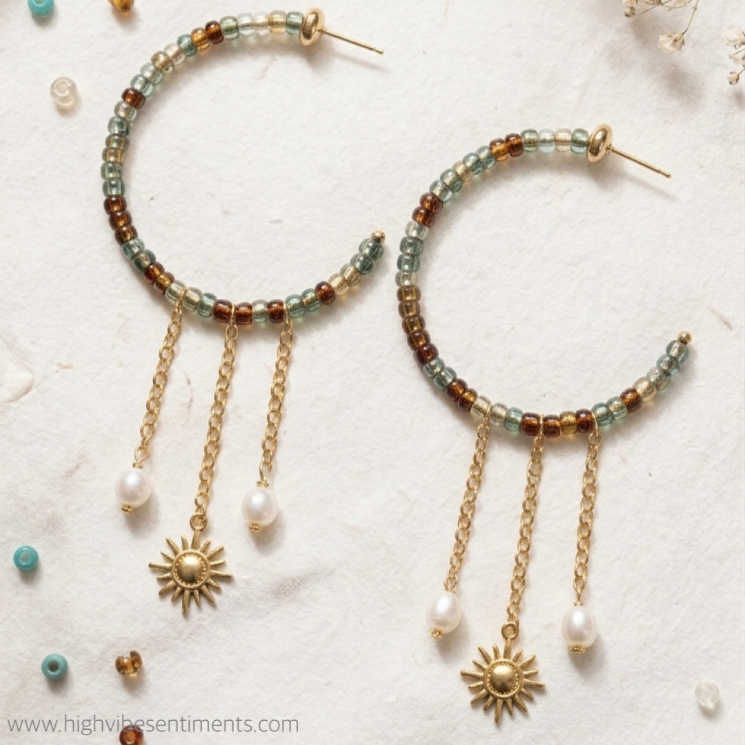 Beaded Celestial Hoops (Styles vary)