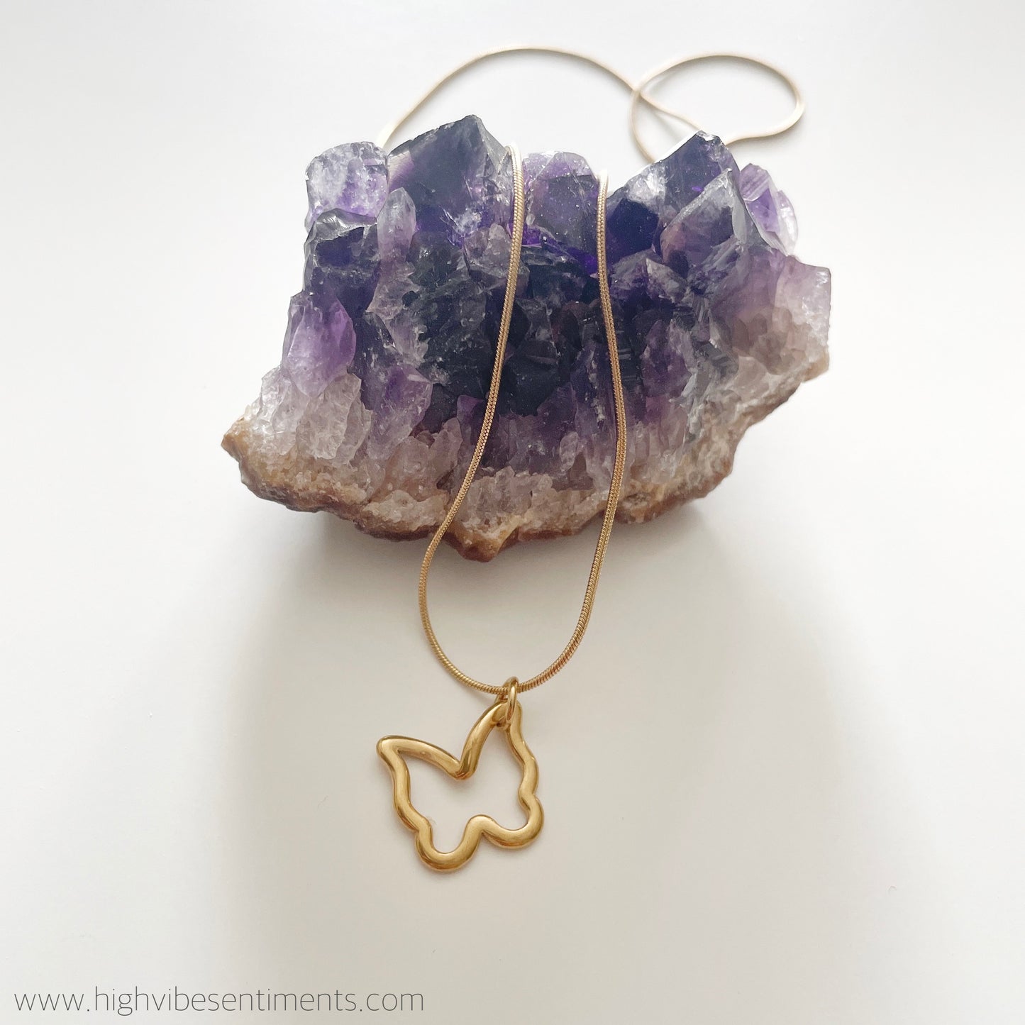 Sleek Hollow Butterfly Necklace