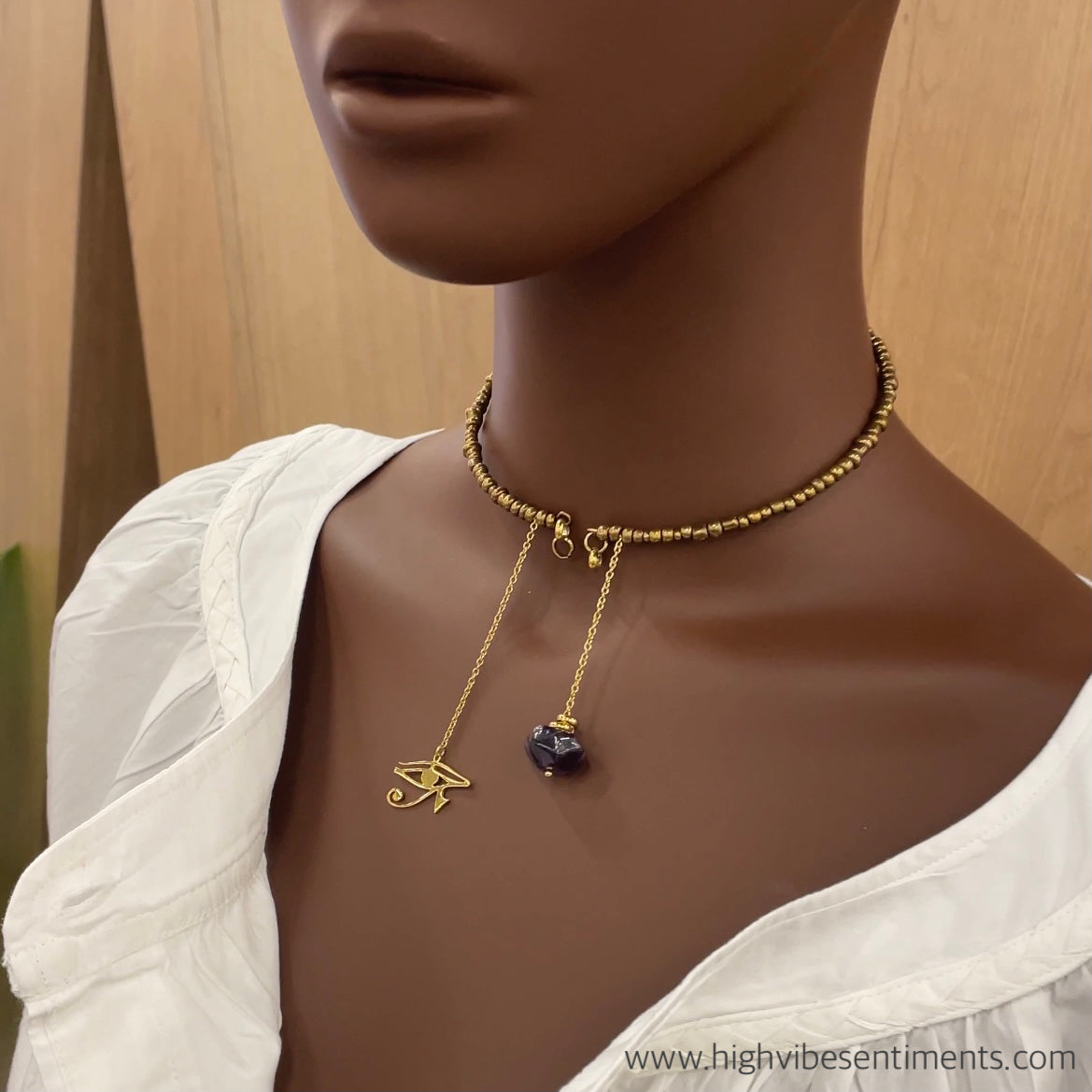 High Vibe Sentiments Beaded Eye Of Ra Choker