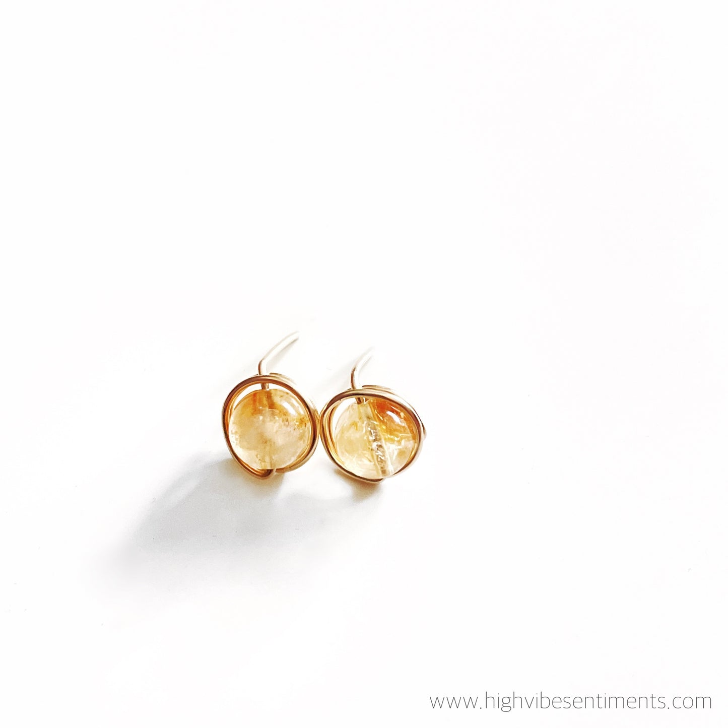Wire Wrapped Crystal Studs (Gold Filled)