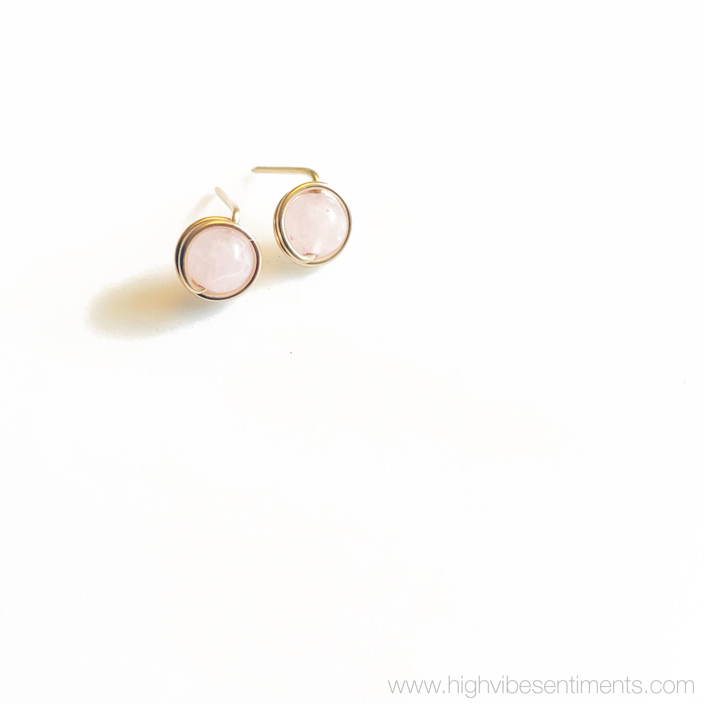 Wire Wrapped Gem Studs (Gold Filled)