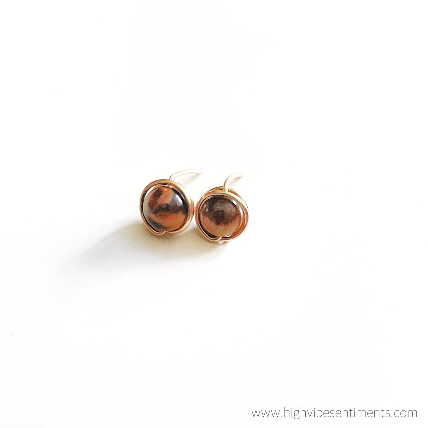 Wire Wrapped Crystal Studs (Gold Filled)