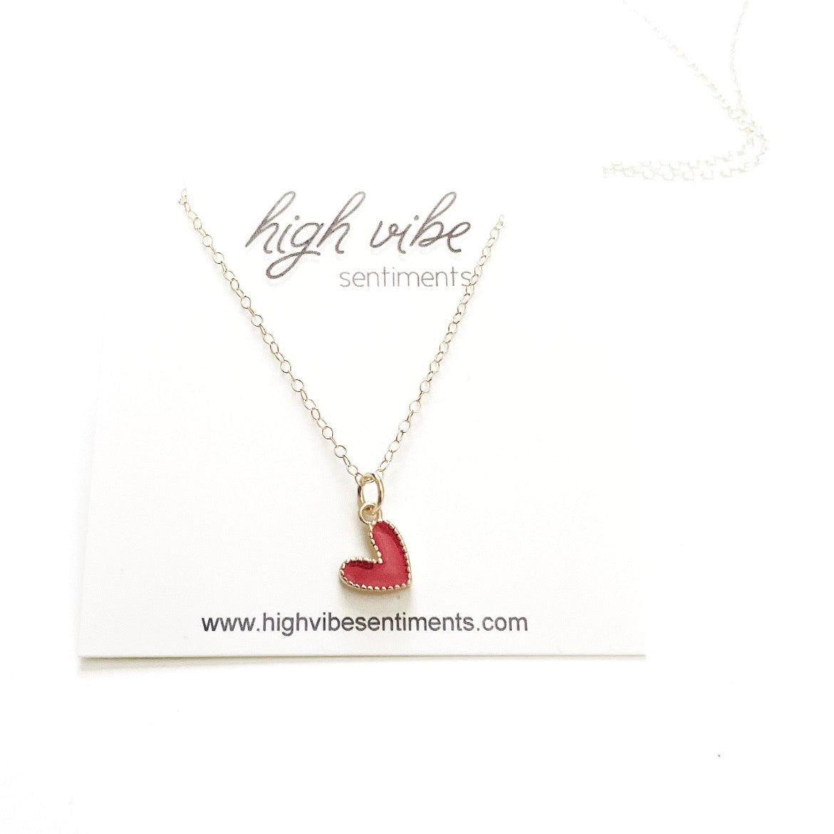 Red Heart Necklace (Gold Filled)