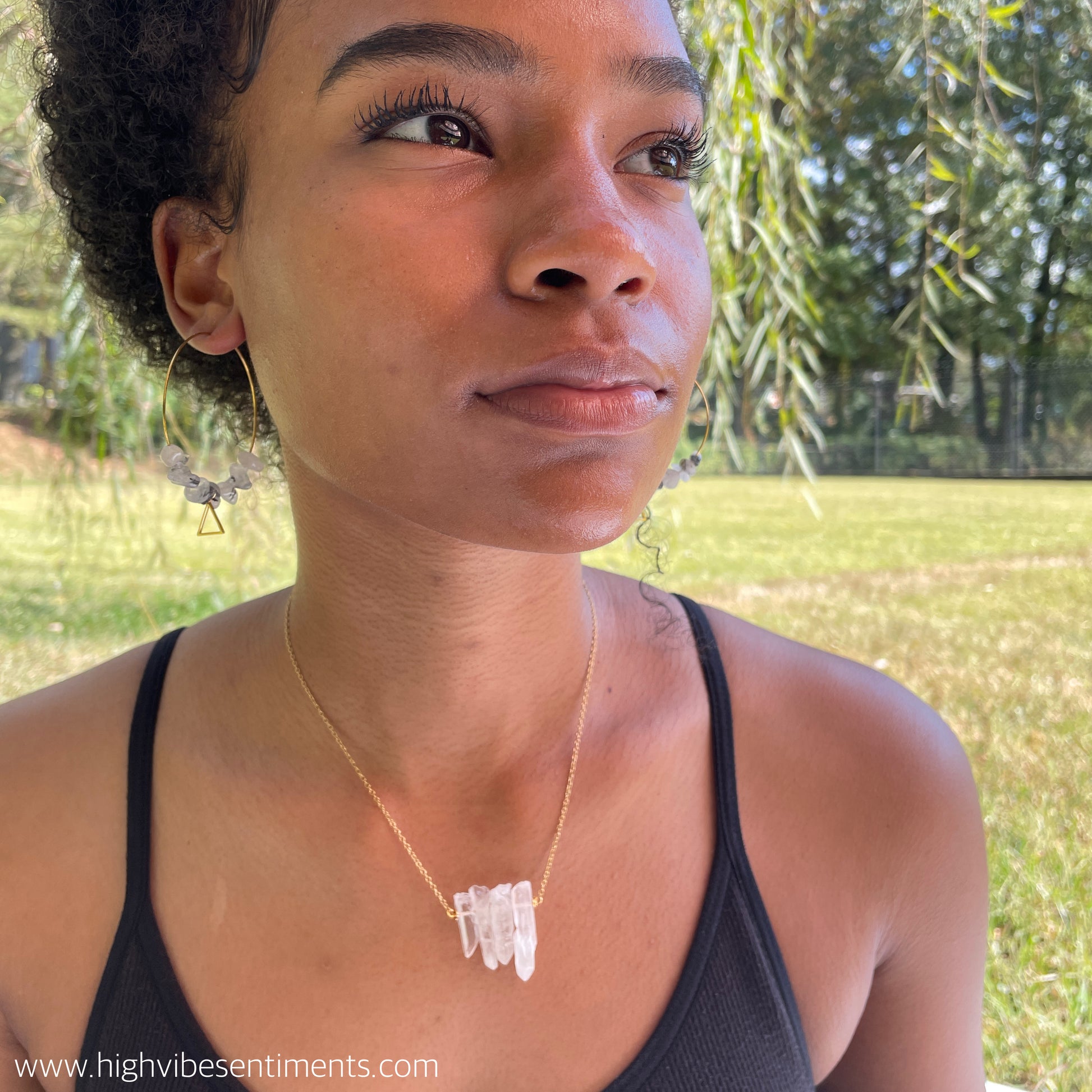 High Vibe Sentiments, 1111 Quartz necklace