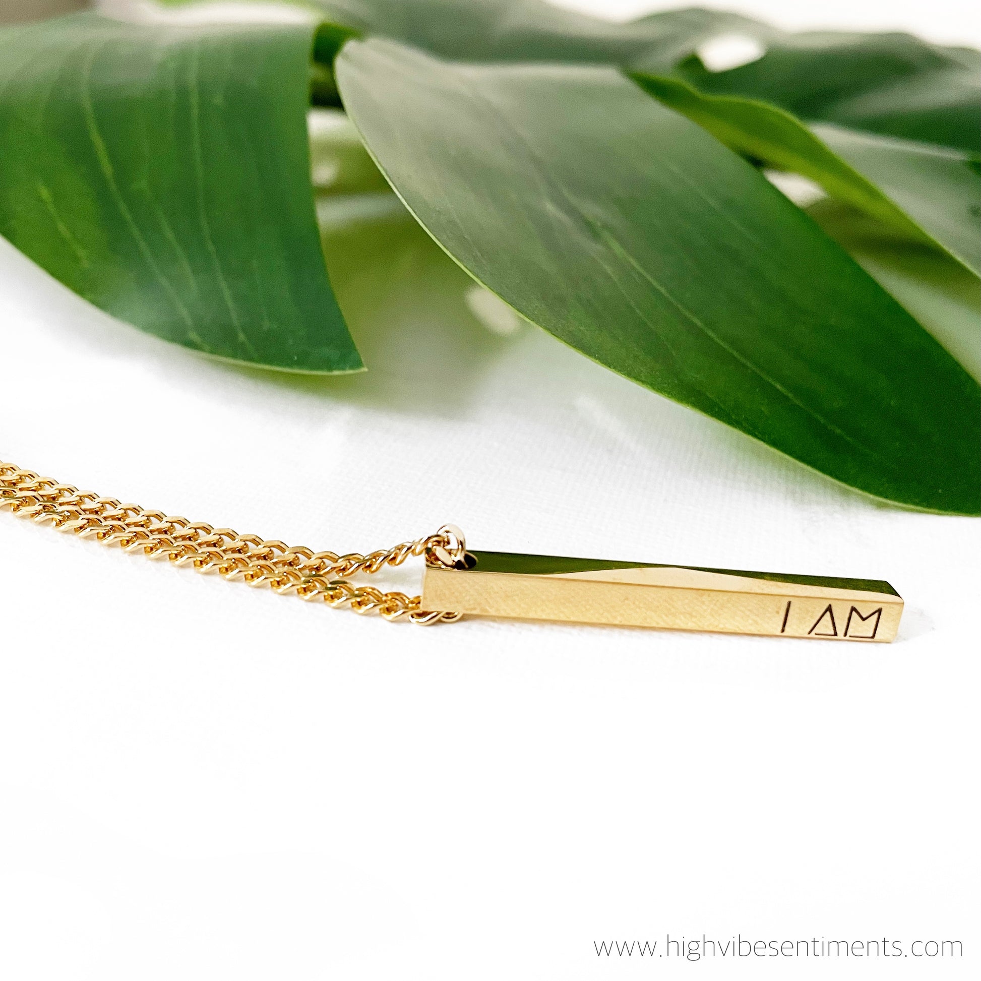 High Vibe Sentiments, Affirmation Bar Necklace