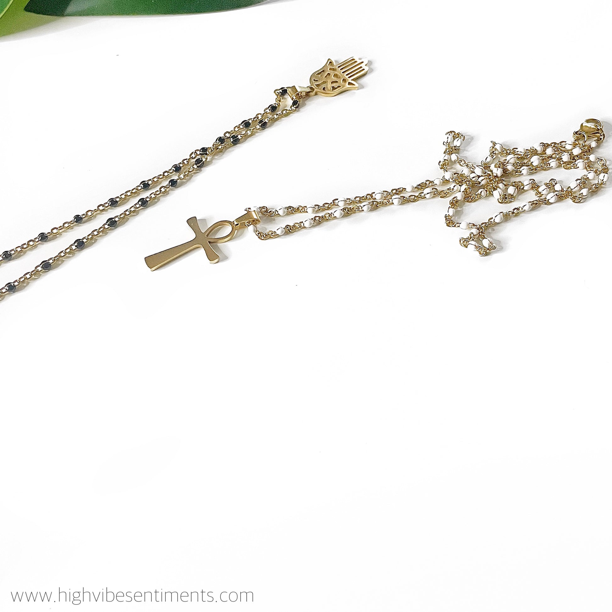 High Vibe Sentiments, Beaded Ankh Necklace