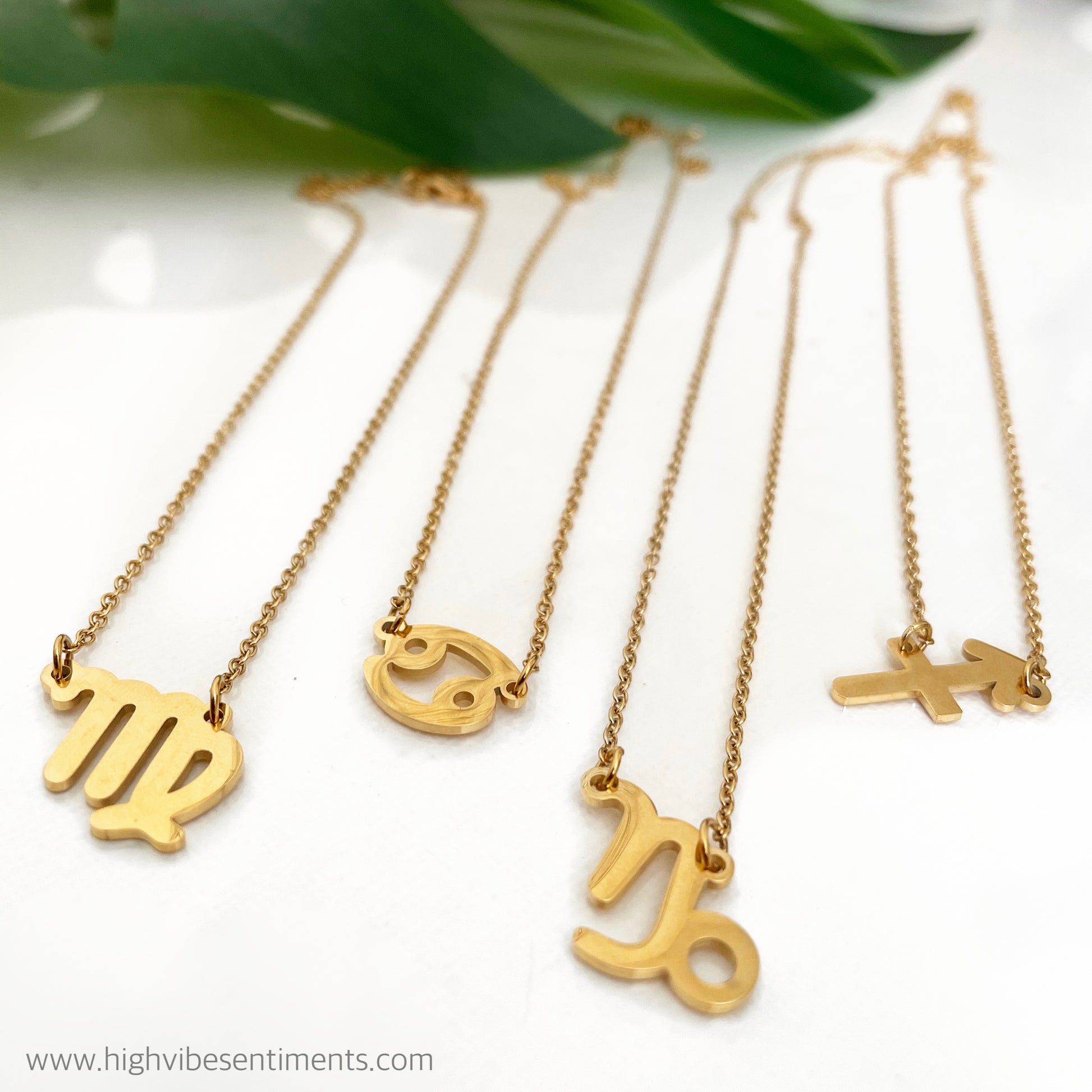 High Vibe Sentiments Zodiac Necklaces