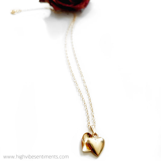 High Vibe Sentiments, For Keeps Double Heart Necklace