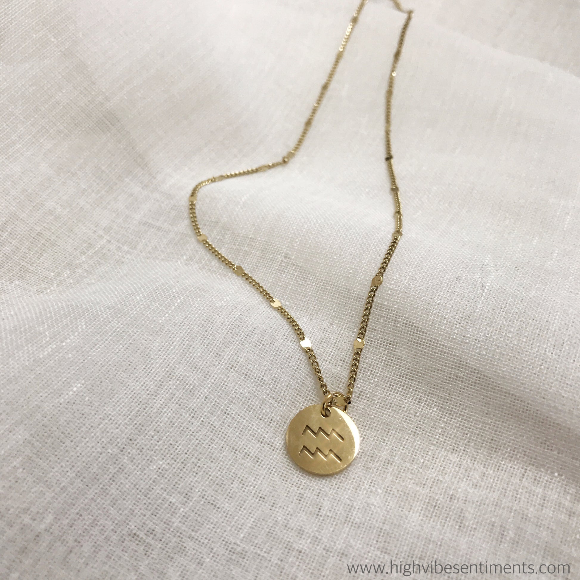 High Vibe Sentiments Aquarius Zodiac Choker
