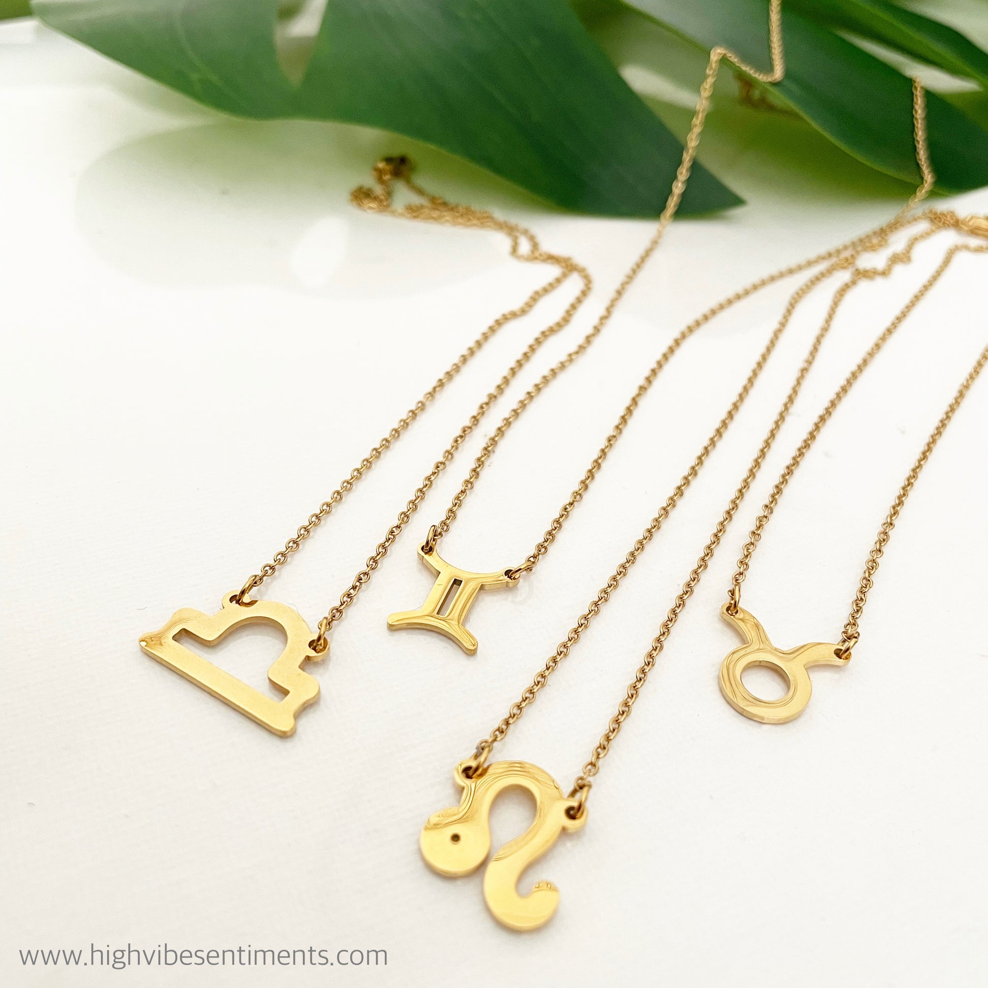 High Vibe Sentiments Zodiac Necklaces