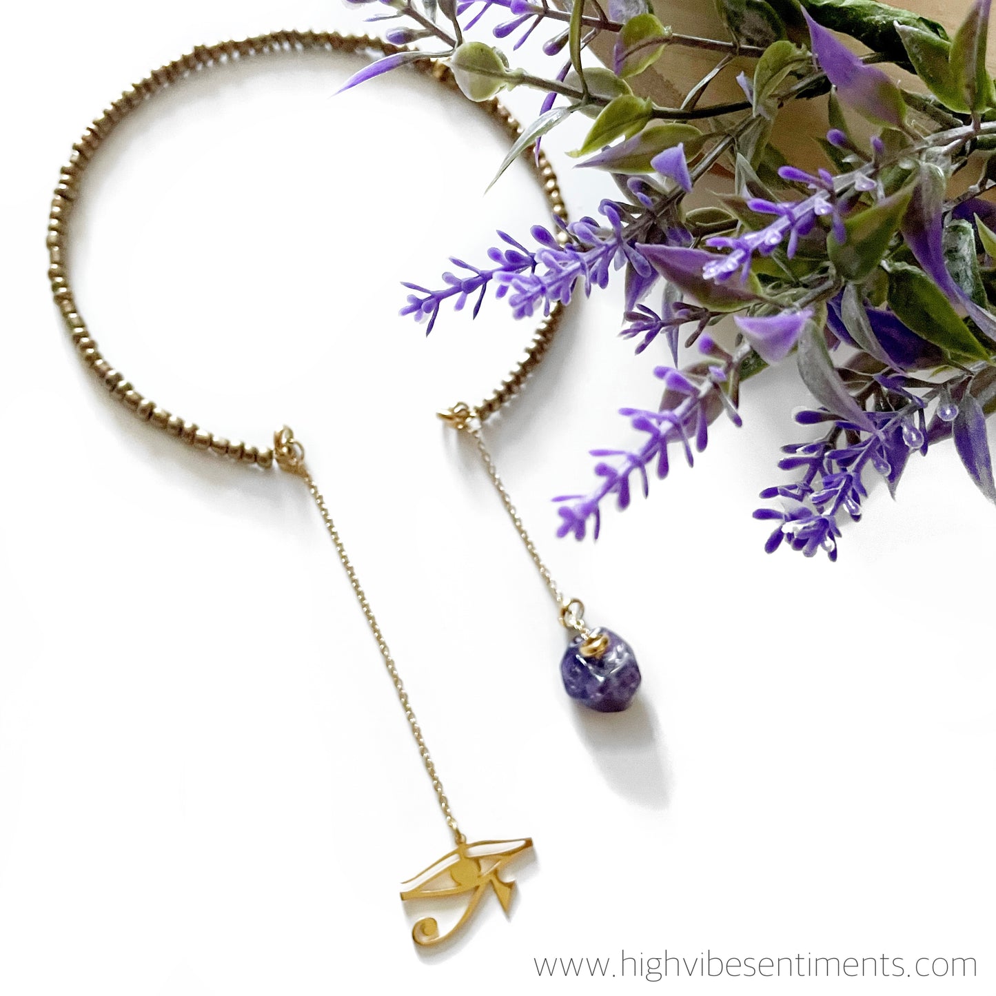 High Vibe Sentiments Beaded Eye Of Ra Choker