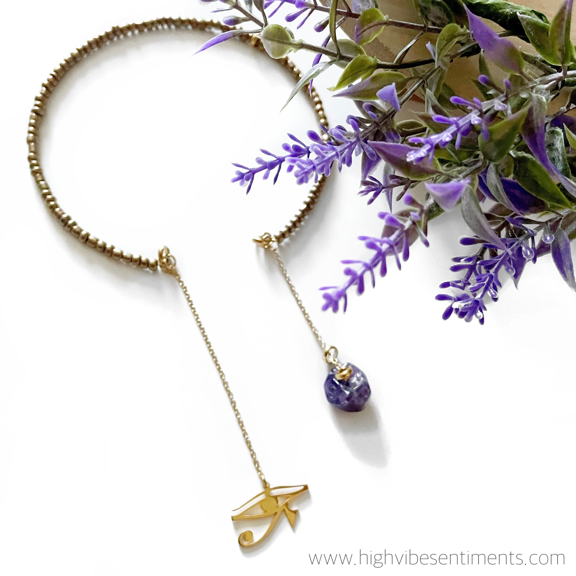 High Vibe Sentiments Beaded Eye Of Ra Choker