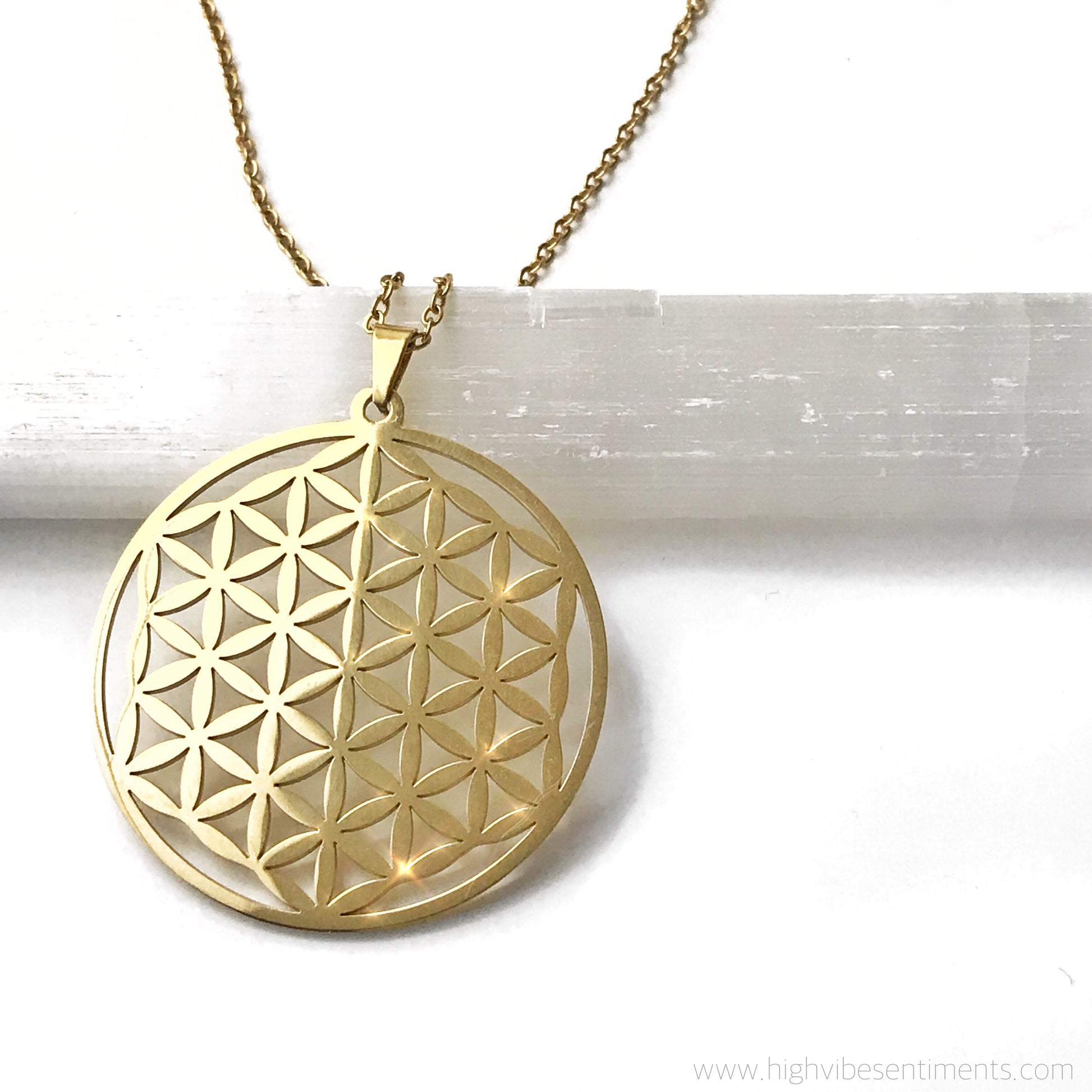 High Vibe Sentiments, Flower Of Life Necklace