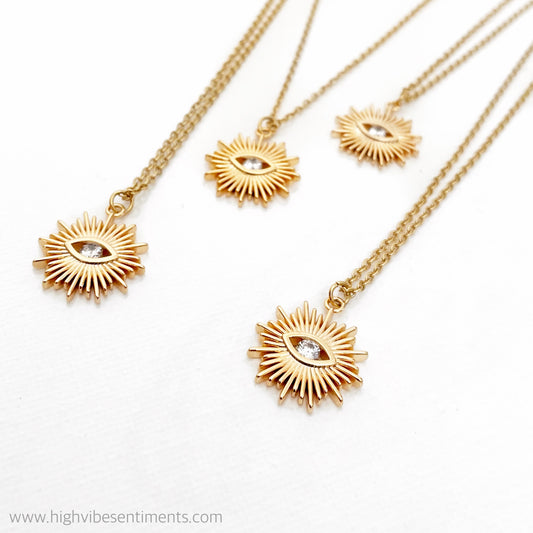 High Vibe Sentiments Third Eye Sunburst Pendant