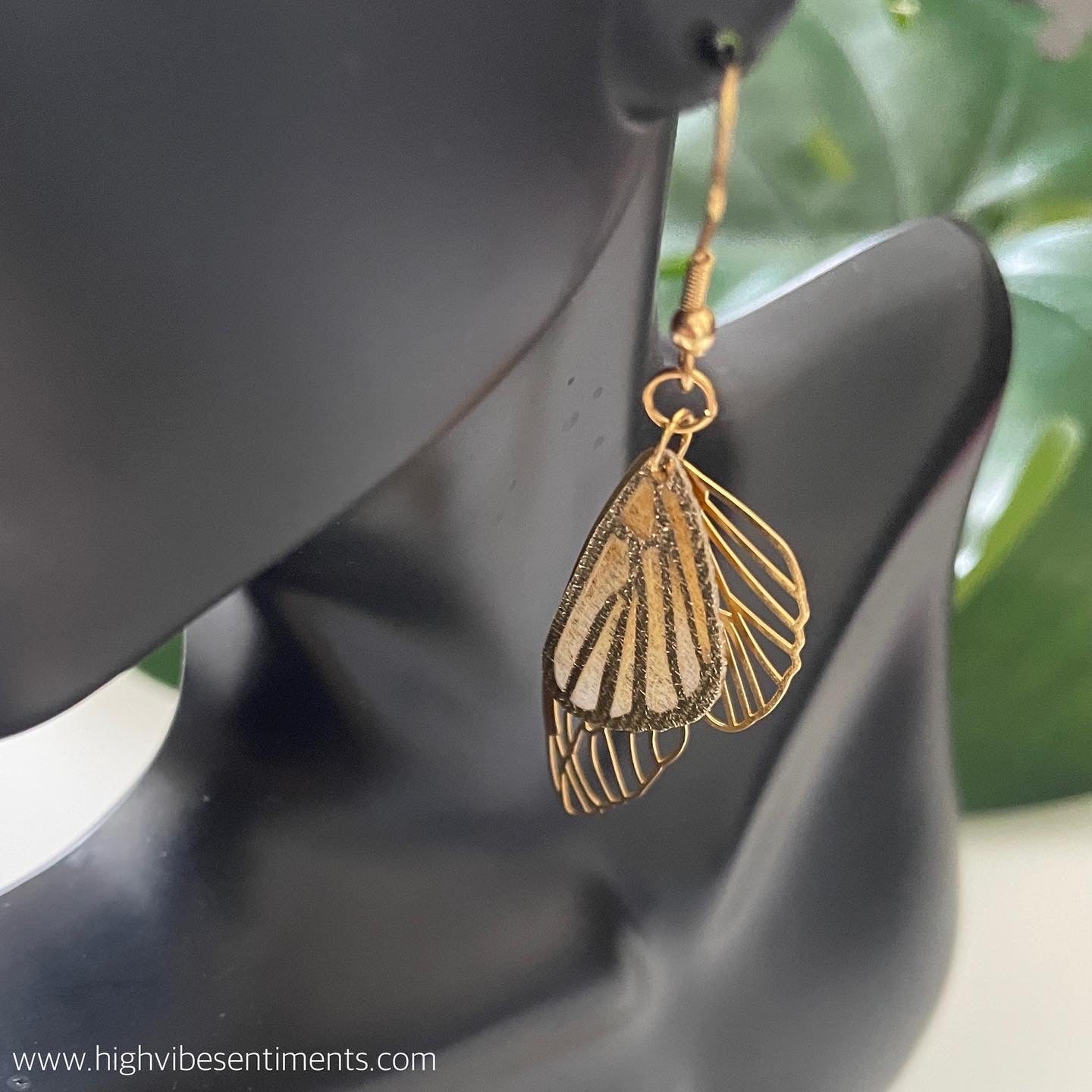 High Vibe Sentiments, Golden Butterfly Dangles