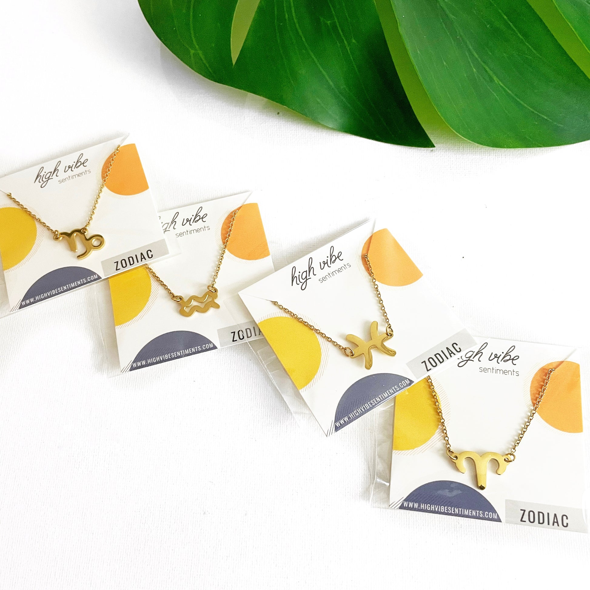 High Vibe Sentiments Zodiac Necklaces