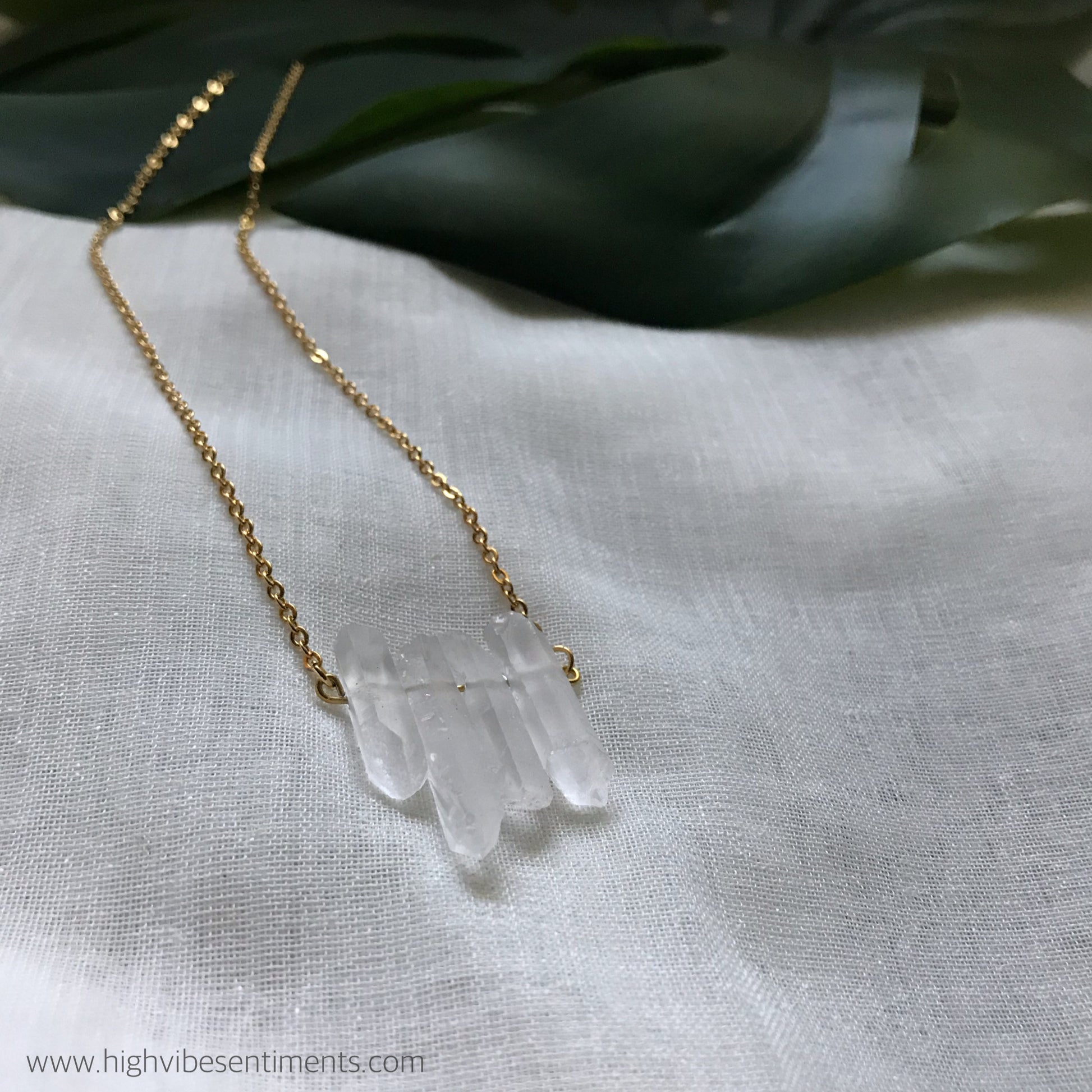 High Vibe Sentiments, 1111 Quartz necklace
