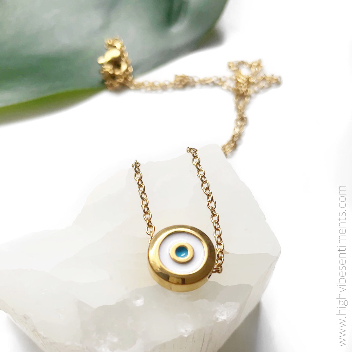 Evil Eye Disc Necklace