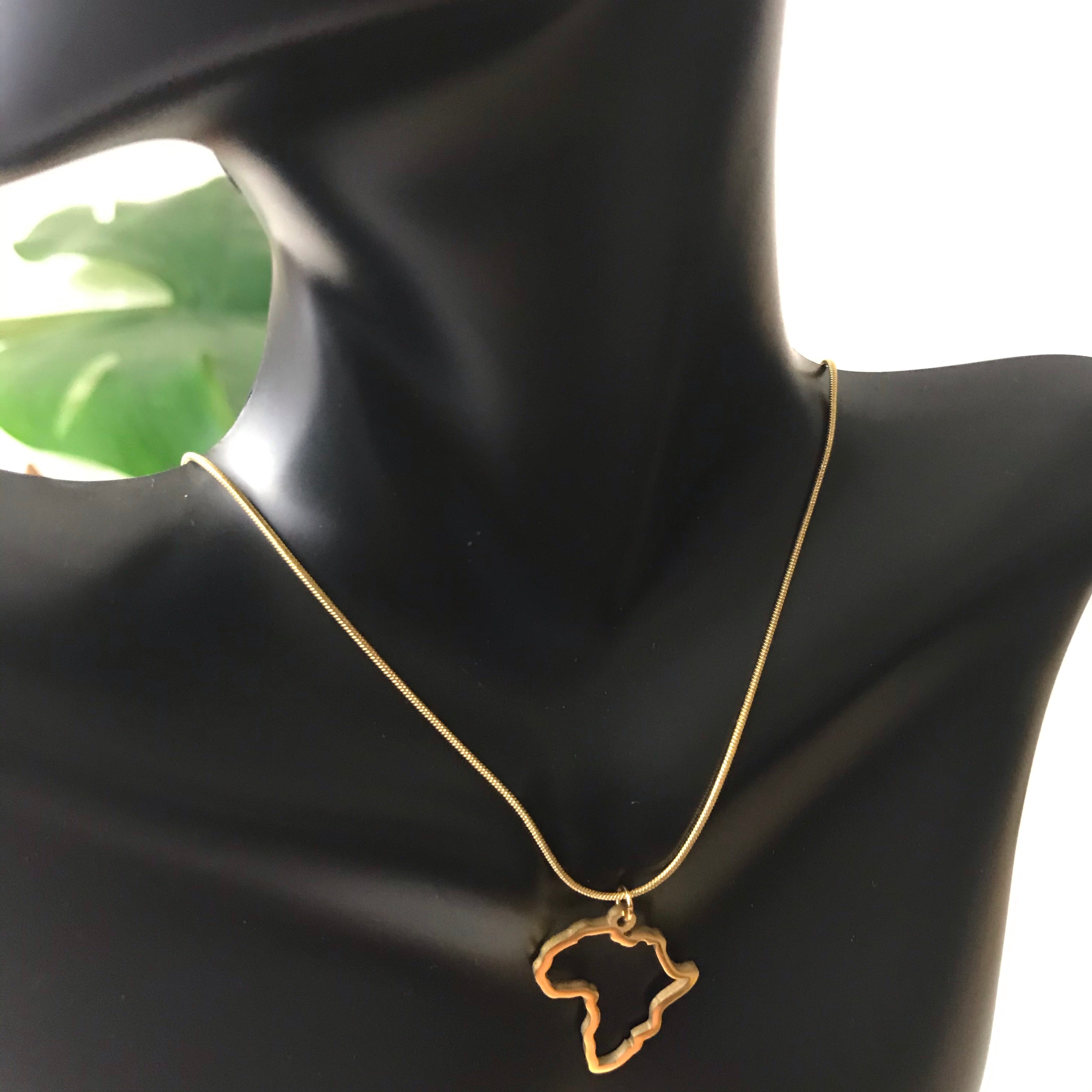 15 Fact About Africa|african Map Pendant Necklace - Stainless Steel,  Unisex, Party Jewelry