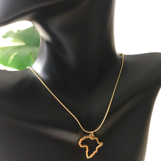 High Vibe Sentiments Elegant Everyday Africa Map Necklace