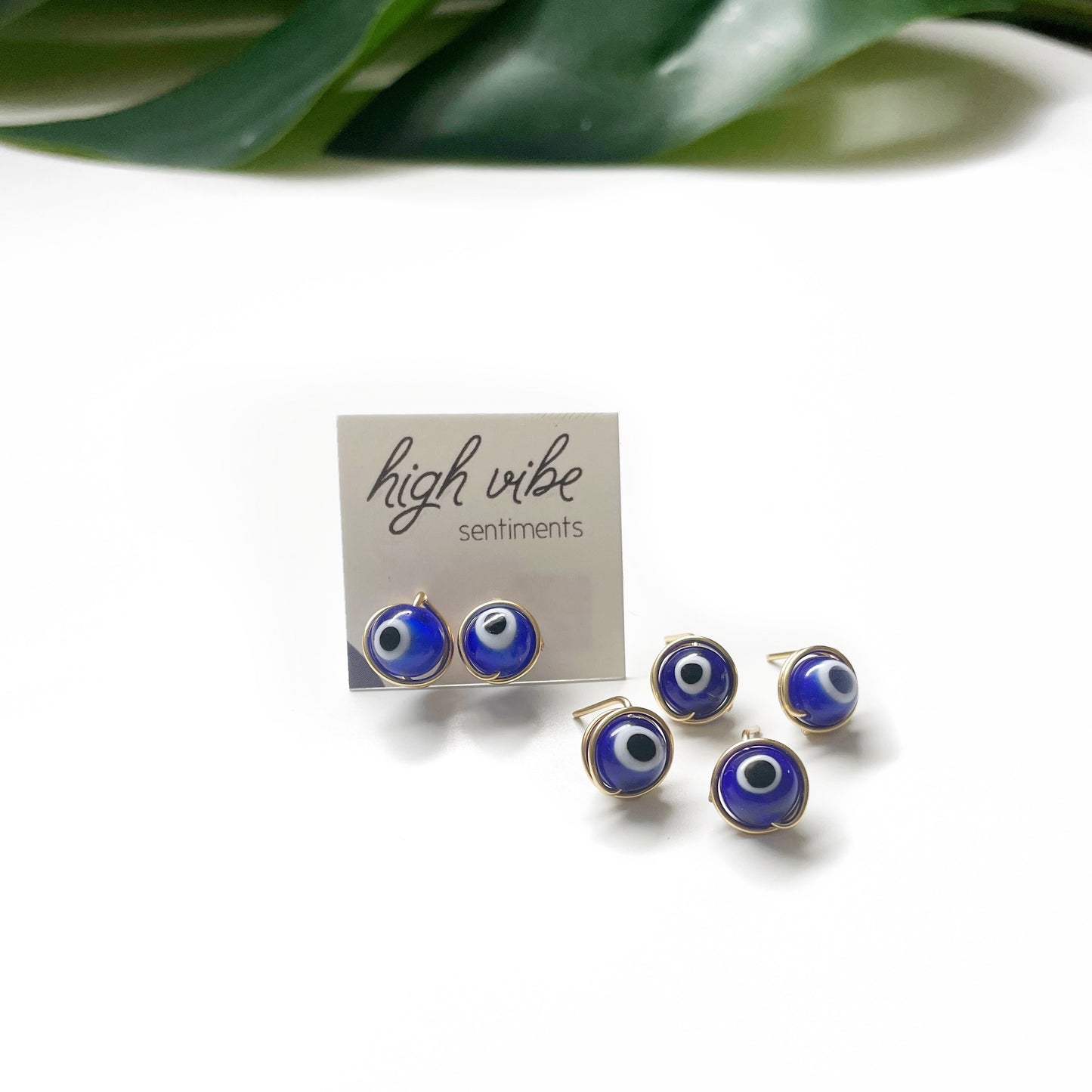 High Vibe Sentiments Evil Eye Studs