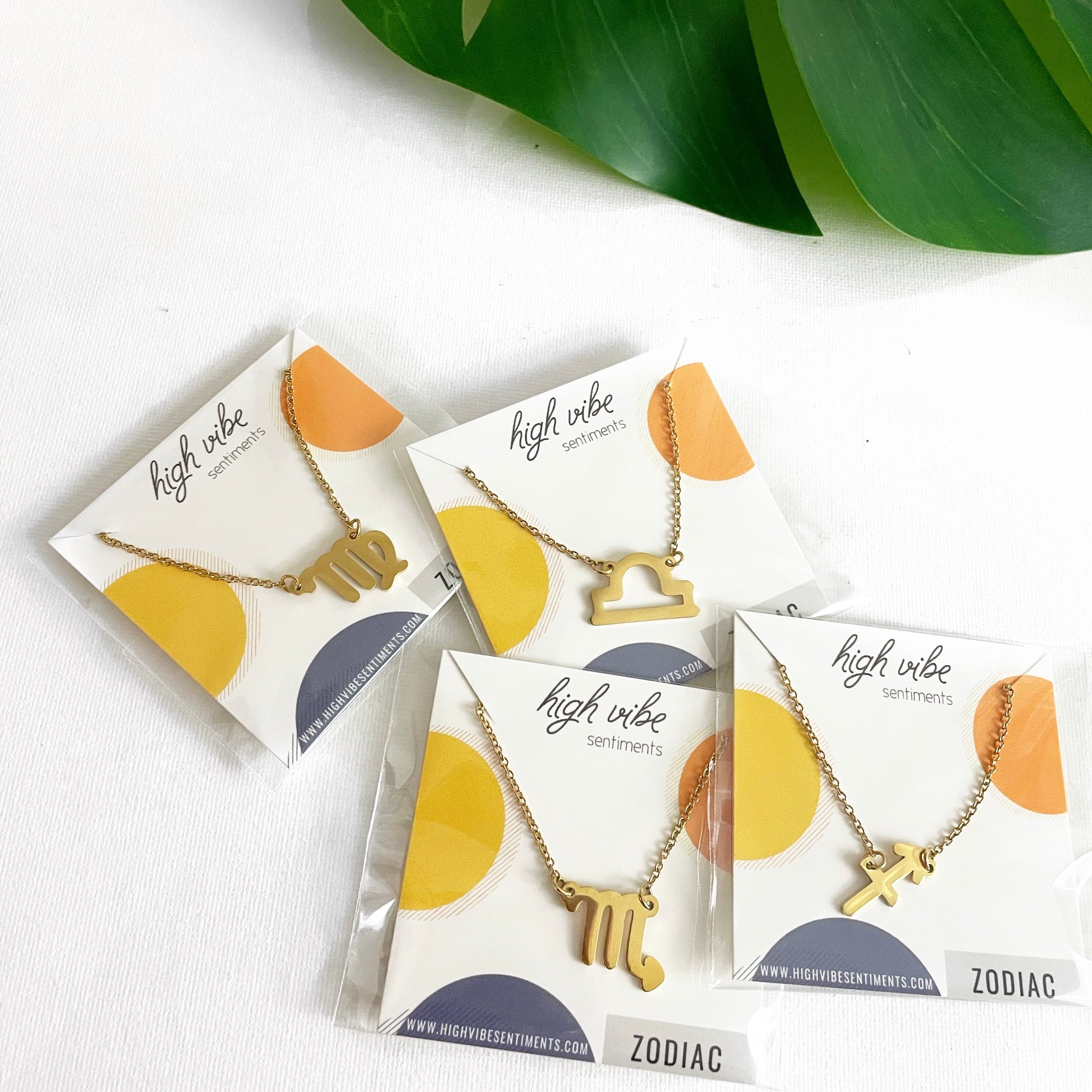 High Vibe Sentiments Zodiac Necklaces
