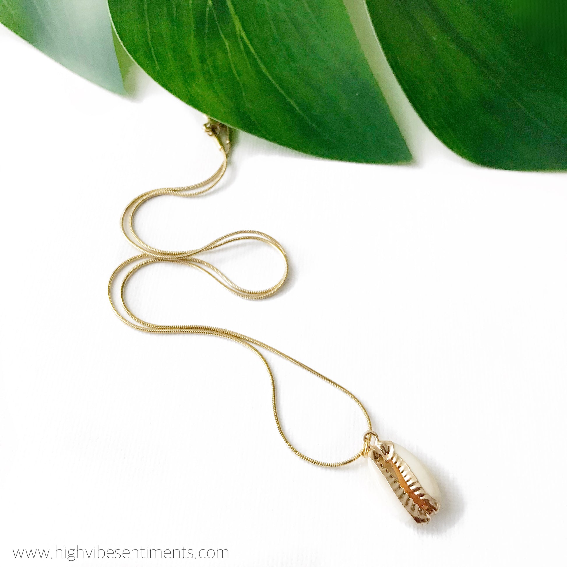 High Vibe Sentiments Elegant Everyday Cowrie Necklace