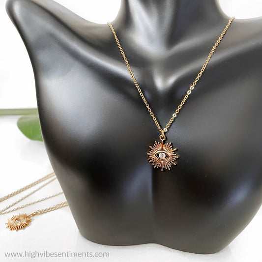 High Vibe Sentiments Third Eye Sunburst Pendant