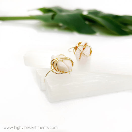 High Vibe Sentiments, Wire Wrapped Cowrie Shell Ring