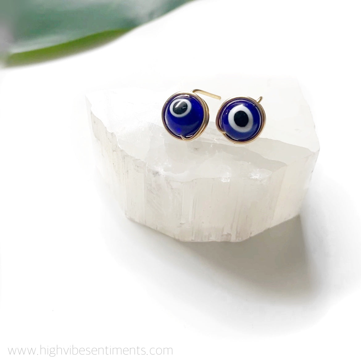 High Vibe Sentiments Evil Eye Studs