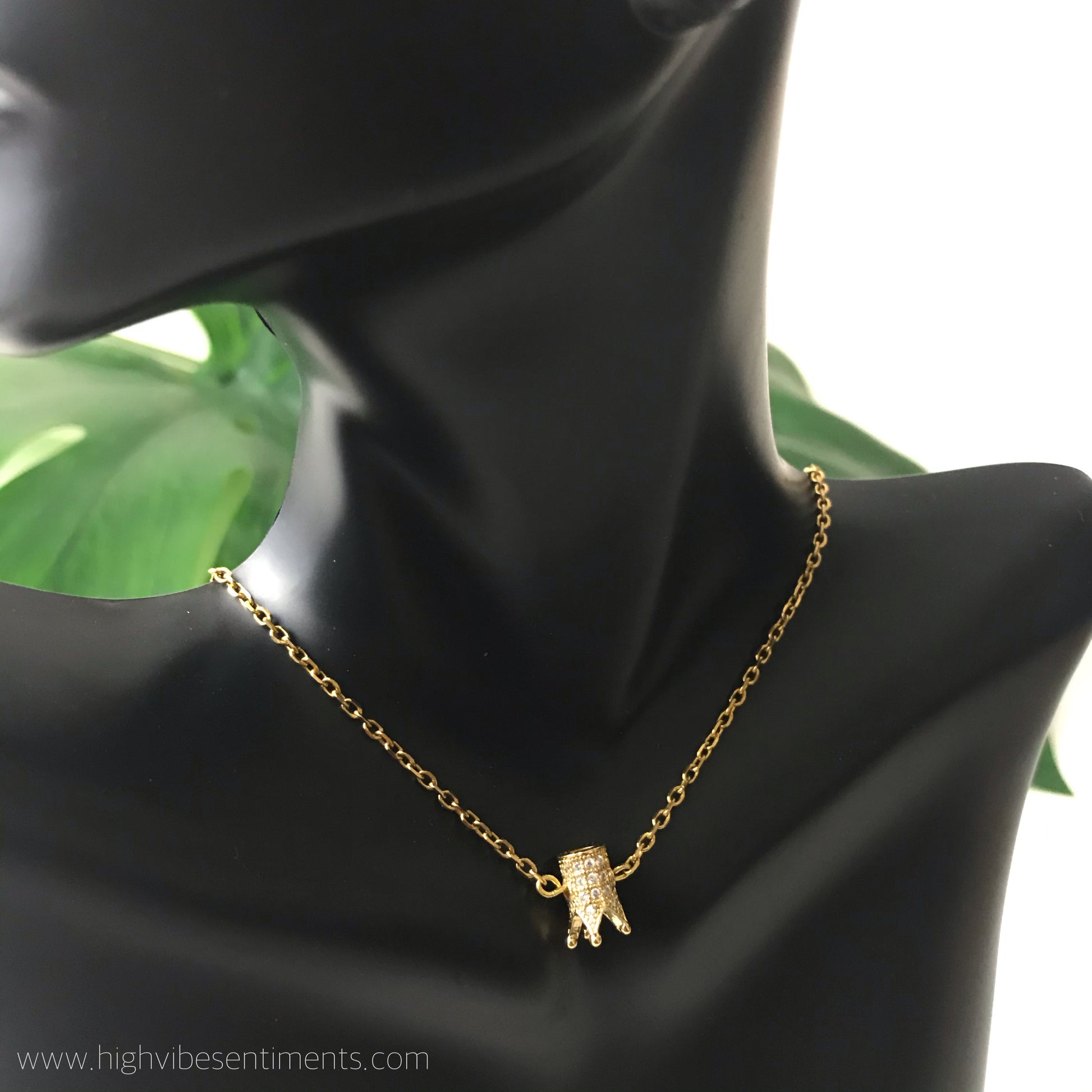 High Vibe Sentiments Goddess Crown Necklace