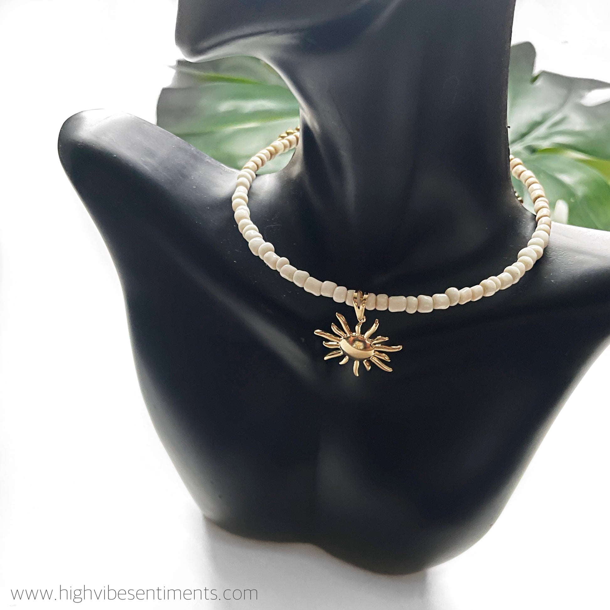 High Vibe Sentiments, Sun & Sand Beaded Choker