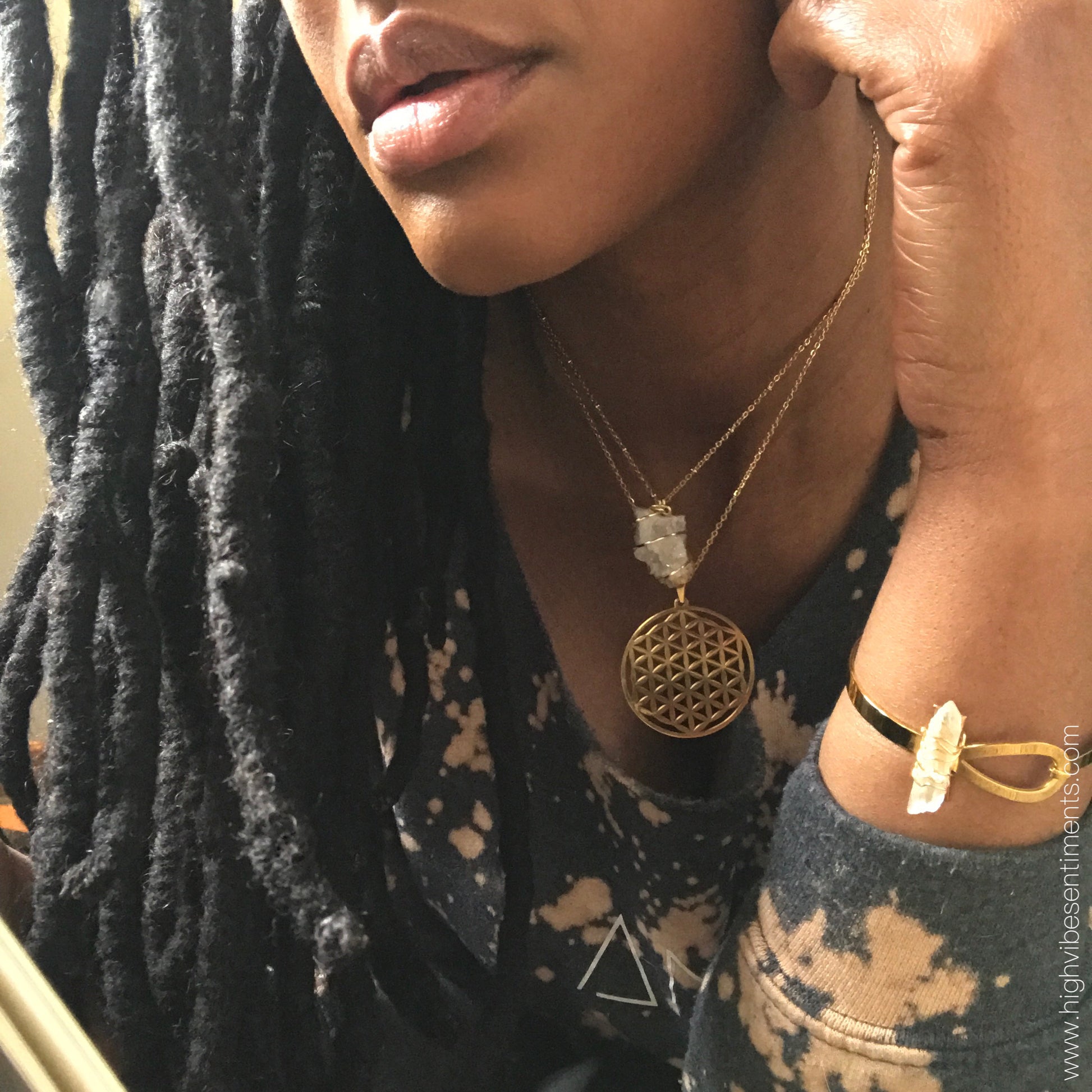 High Vibe Sentiments, Flower Of Life Necklace